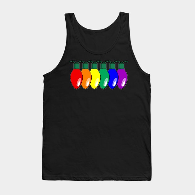 LGBTQ Pride Christmas Lights Tank Top by wheedesign